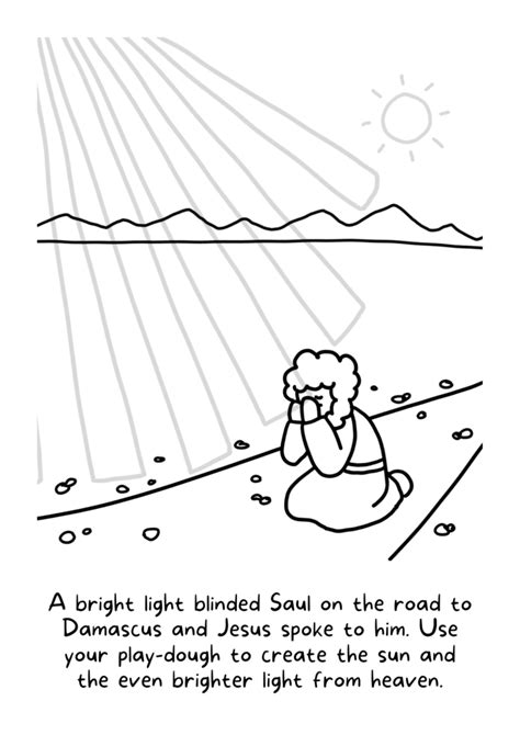 Saul On The Road To Damascus Coloring Page Bible Coloring Sheets