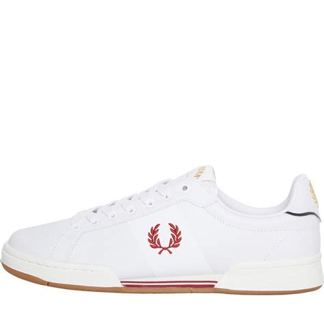 Buy Fred Perry Mens B722 Bonded Leather Trainers White