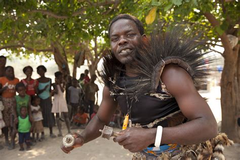 Lozi Medicine Man In Zambia Performing A Ritual Healing D Feije