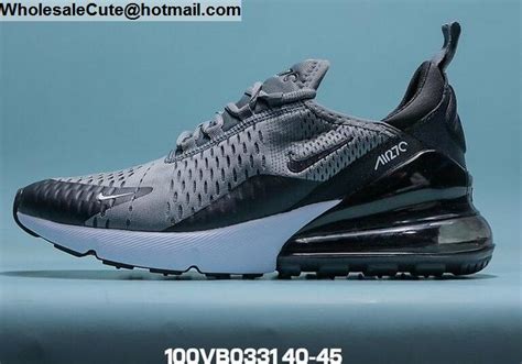 Mens Nike Air Max 270 Grey Black White 17646 Wholesale Sneakers