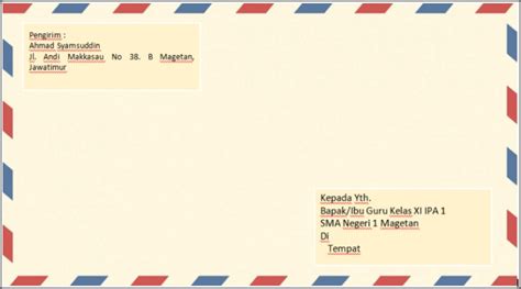 Contoh Sampul Surat / Doc Contoh Cover Amplop Surat Sd Negeri 1