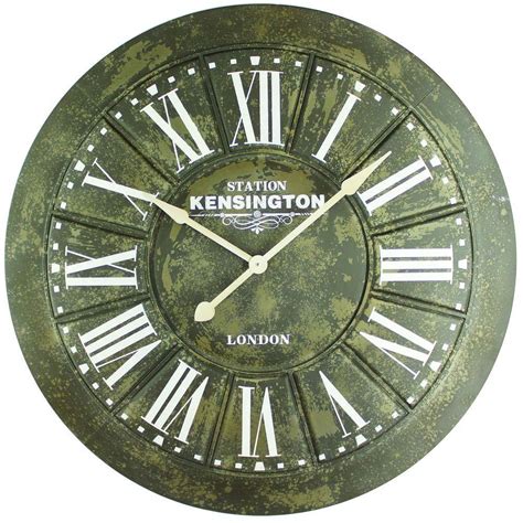 395 In X 395 In Circular Iron Wall Clock Beige Metal Wall Clock