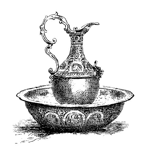 Download 12,151 bathtub clip art and illustrations. Digital Stamp Design: Antique Pitcher Wash Basin Digital ...