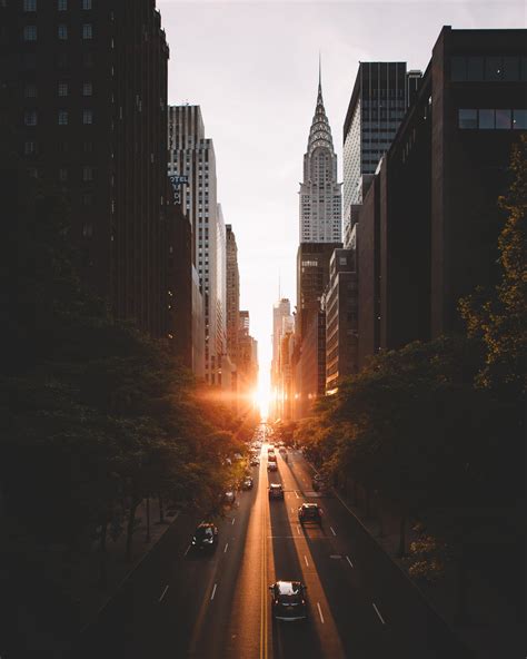 Wallpaper City Buildings Cityscape Sunrise New York City Chrysler Building Sunset In Nyc