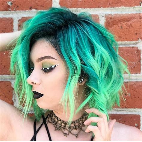 See More Short Haircuts For Women At Green Hair Ombre Hair Color