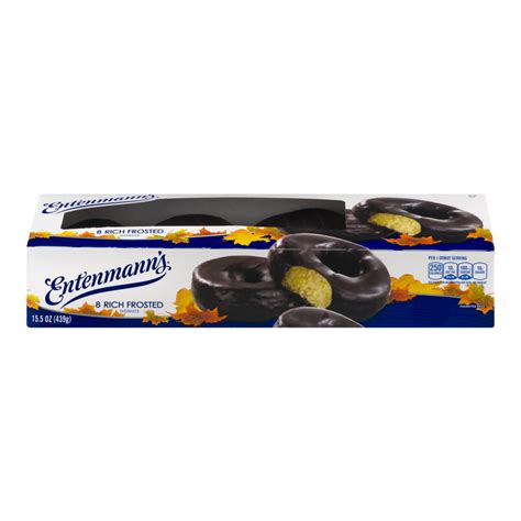 Entenmanns Chocolate Rich Frosted Donuts 8ct 15oz Box Garden Grocer