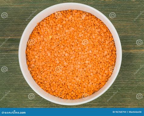 Bowl Of Dry Uncooked Red Lentils Stock Photo Image Of Looking Bowl