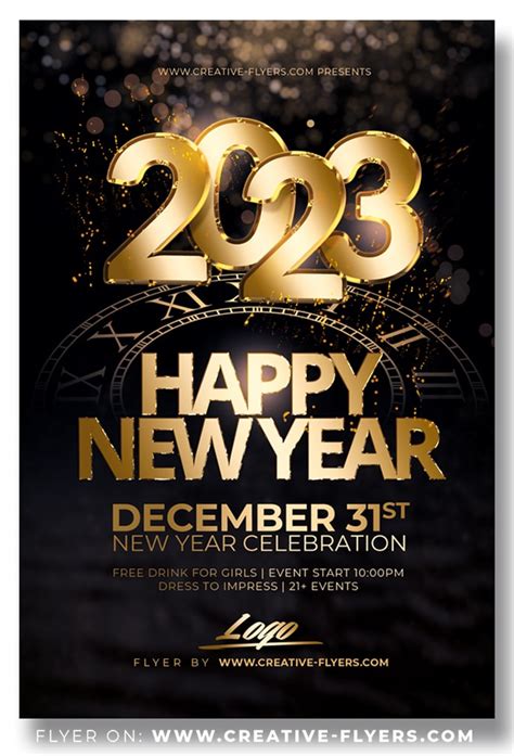 Elegant New Year Party Flyer Template Psd Creative Flyers