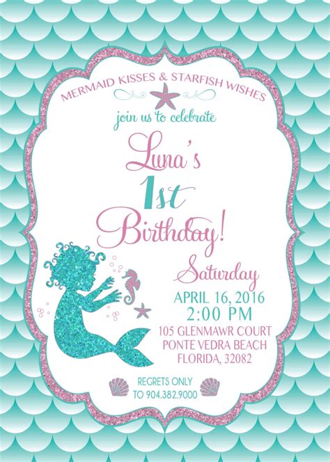Free 7 Mermaid Birthday Invitation Designs And Examples In Psd Ai