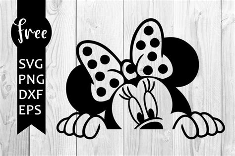 Minnie Peeking Svg Free Disney Svg Minnie Mouse Svg Instant Download