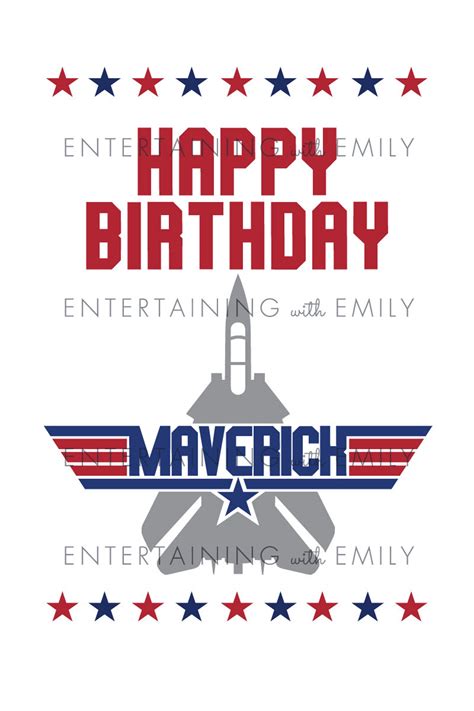 Top Gun 4 X 6 Table Top Sign Happy Birthday Maverick Top Etsy