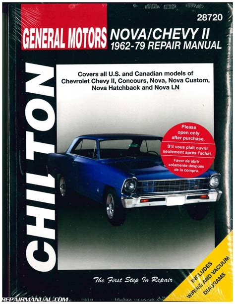 Chilton Chevrolet Nova Chevy Ii 1962 1979 Repair Manual