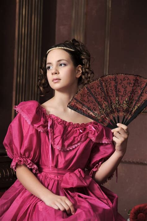Young Victorian Girl Stock Image Image Of Glamour Crimson 23591091