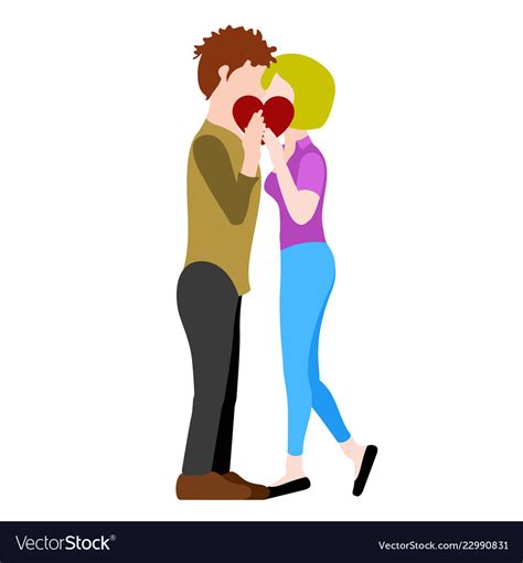 couple kissing each other valentine day royalty free vector