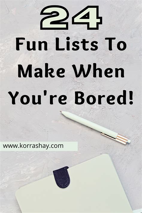 24 Fun Lists To Make When Youre Bored Fun Notebook Ideas