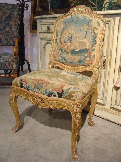 Circa 1800 French Giltwood And Tapestry Chair From Le Louvre French