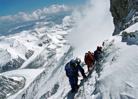 The Hillary Step A Portion Of Mount Everest Just Below The Summit Has