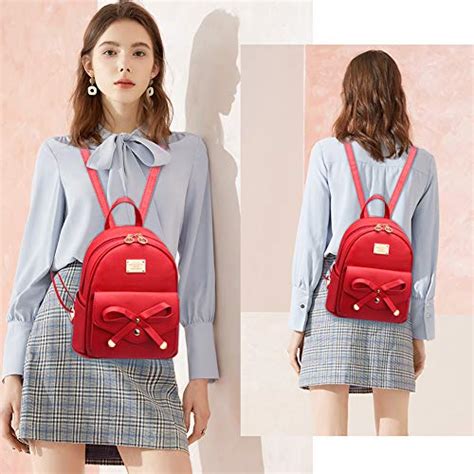 I Ihayner Girls Bowknot Cute Leather Backpack Mini Backpack Purse For