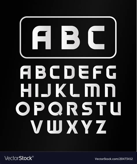 English Alphabet Typeface Modern Font Royalty Free Vector