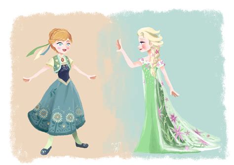 Anna And Elsa Frozen Fever Fan Art 38930242 Fanpop
