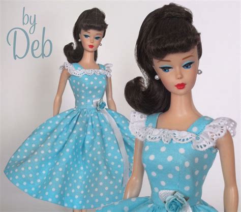 Caribbean Blue Vintage Reproduction Repro Barbie Doll Dress Clothes