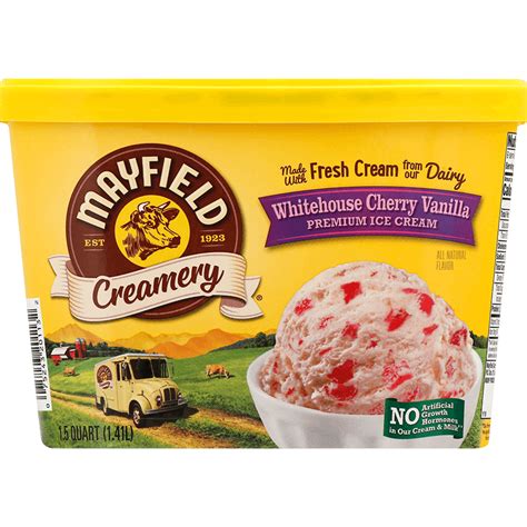 Whitehouse Cherry Vanilla Ice Cream Quart Mayfield Dairy Farms