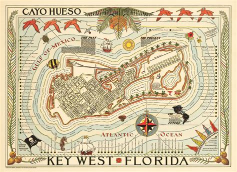 1940 Key West Florida Cayo Hueso Key West Florida Map Map Of Florida