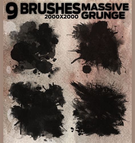 521 Grunge Brushes Free Abr Format Download Design