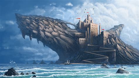 Wallpaper Castle Fantasy Fantastic World 1920x1080