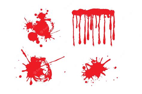 Premium Vector Red Paint And Blood Splashes Spray