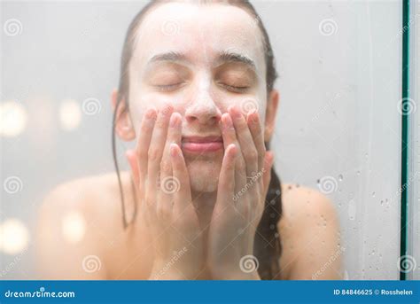 Woman Washing Face Stock Image Image Of Beautiful Wash 84846625