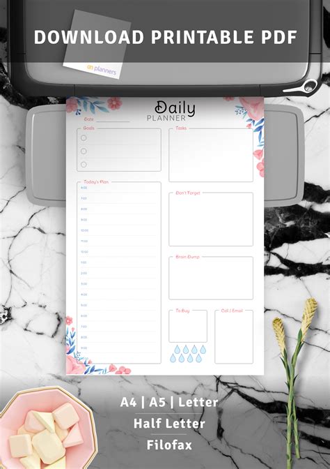 Download Printable Hourly Planner With Daily Tasks And Goals Pdf