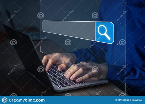 Searching On Internet With Person Using A Browser Software On Laptop