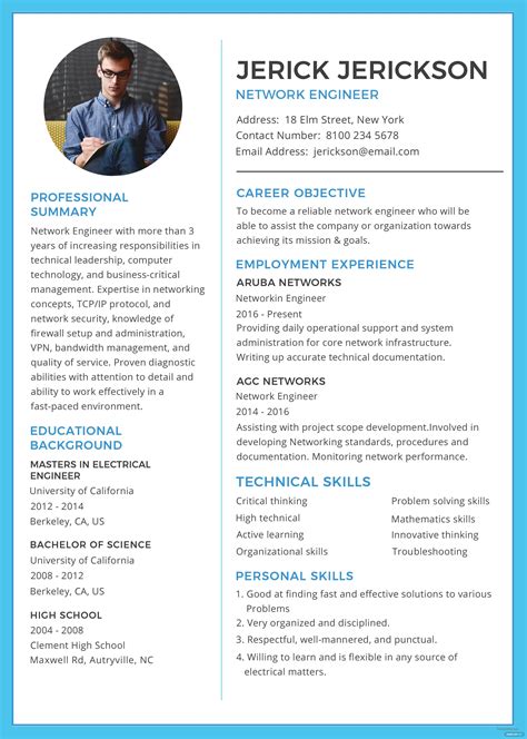 Cv examples see perfect cv examples that get you jobs. Free Basic Network Engineer Resume and CV Template in ...