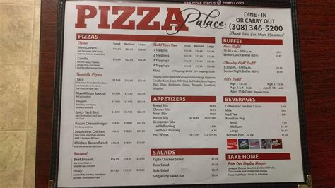 Menu At Pizza Palace Pizzeria Burwell