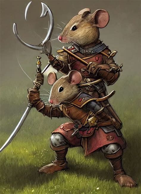 A Heroic Mouse Knight With Sword And Shield Redwall Stable