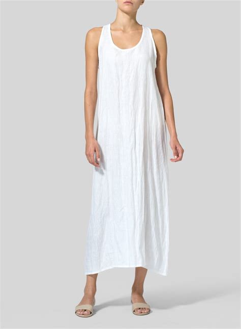 Summer Basic Cotton A Line Sleeveless Maxi Dress Roselinlin