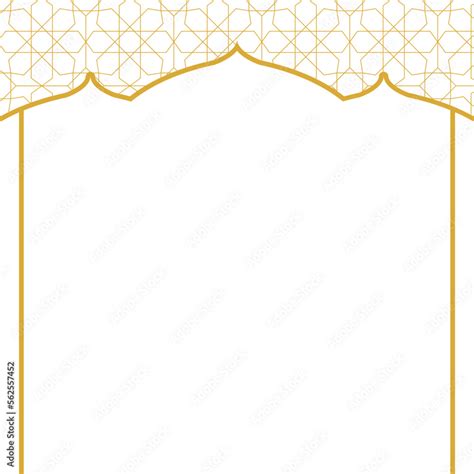 Islamic Ramadan Frame Border Background With Golden Frame Stock Vector