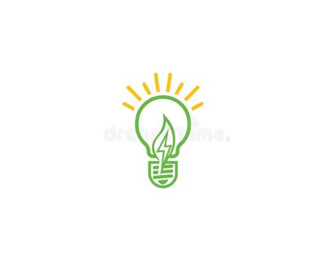 Green Bulb Eco Energy Template Concept Vector Stock Illustration