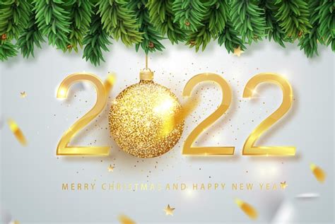 Gelukkig Nieuwjaar 2022 Gouden Glinsterende Nummers Met Serpentine En