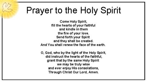 Joyfully Ted Prayer To The Holy Spirit Come