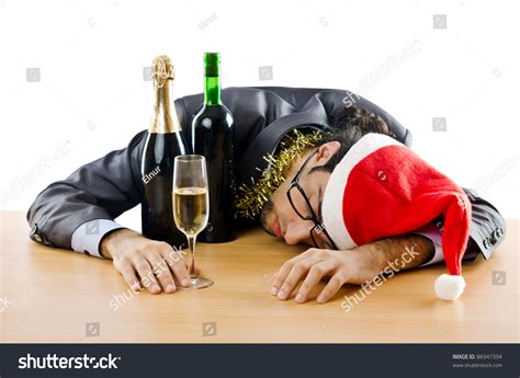 Drunken Businessman After Office Christmas Party Stock Photo 86941594