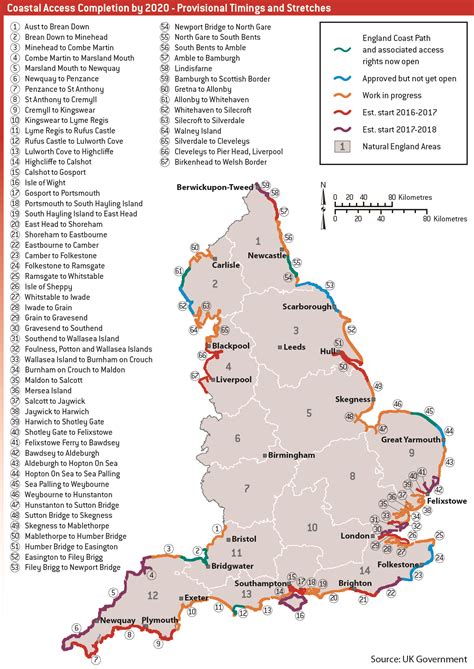 Map Showing Coastal Walkways In England Newport Bridge Coastal