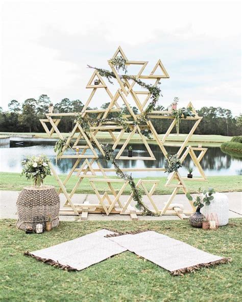 50 Amazing Wedding Backdrop Ideas Geometric Wedding Gold Wedding