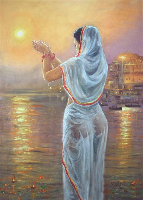 Ganga Pooja 3 Painting By Vishalandra Dakur Fine Art America