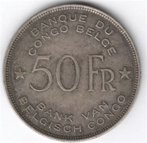 Also remember that this is only estimation. 1944 Belgian Congo 50 Franc - elephant silver coin ...