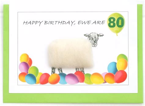 Happy Birthday Ewe Are 80 Handmade Birthday Card Uk