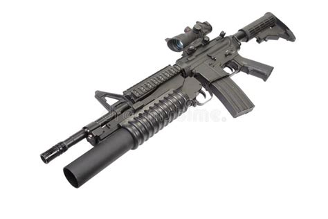 An M4a1 Carbine Equipped With An M203 Grenade Launcher Stock Image
