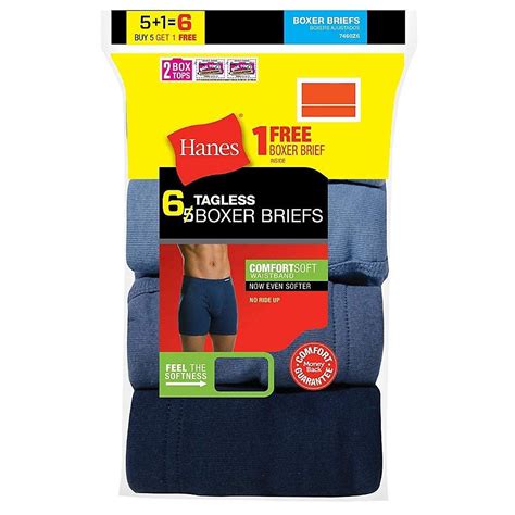 Hanes Mens Boxer Briefs 6 Pack Or 12 Pack With Comfort Flex Waistband