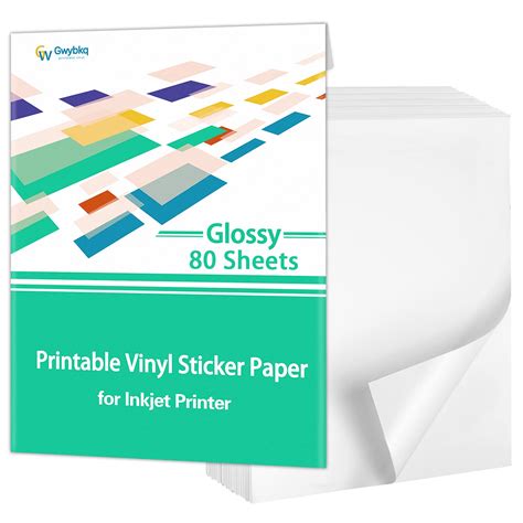Buy Glossy Sticker Paper Printable Vinyl For Inkjet Printer 80 Sheets